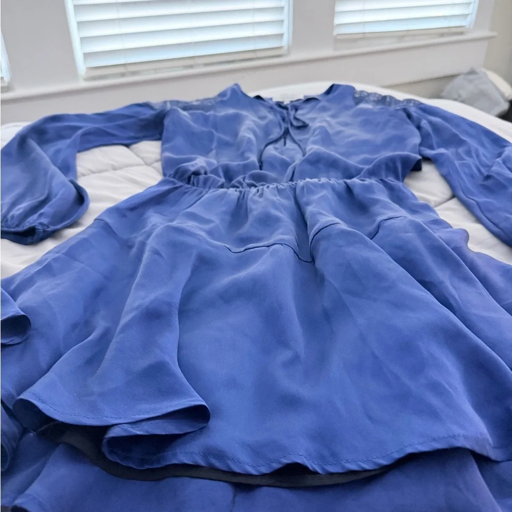 Royal Blue KARINA GRIMALDI ARIANA SILK MINI DRESS - Picture 5 of 6